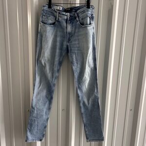 Replay Anbass Slim Fit Light Wash Blue Denim Jeans 573 BIO Mens Size 32 Rocker